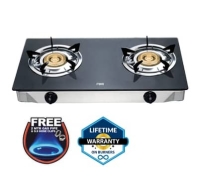 Mika MGS7002HC Gas Stove, Table Top, Glass Top, Double Burner