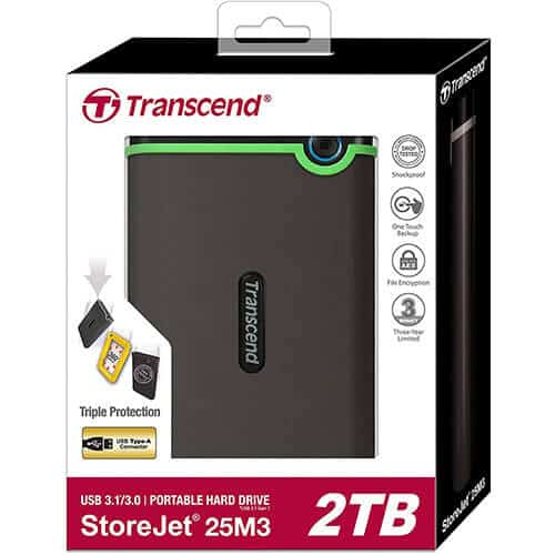 Transcend 2TB Portable Hard Disk Triple Protection